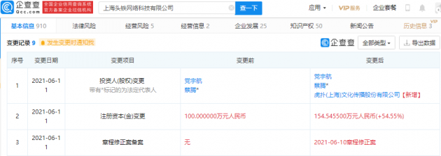 虎撲戰略投資上海頭鐵網絡科技，拓展數字音頻與網絡技術布局